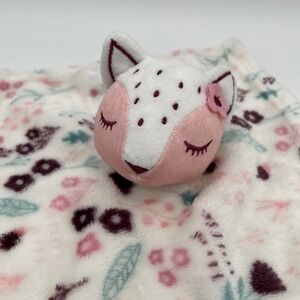 Baby Kiss Fox Lovey Pink Purple Woodland Acorns Flowers Leaves 9"x 9"
